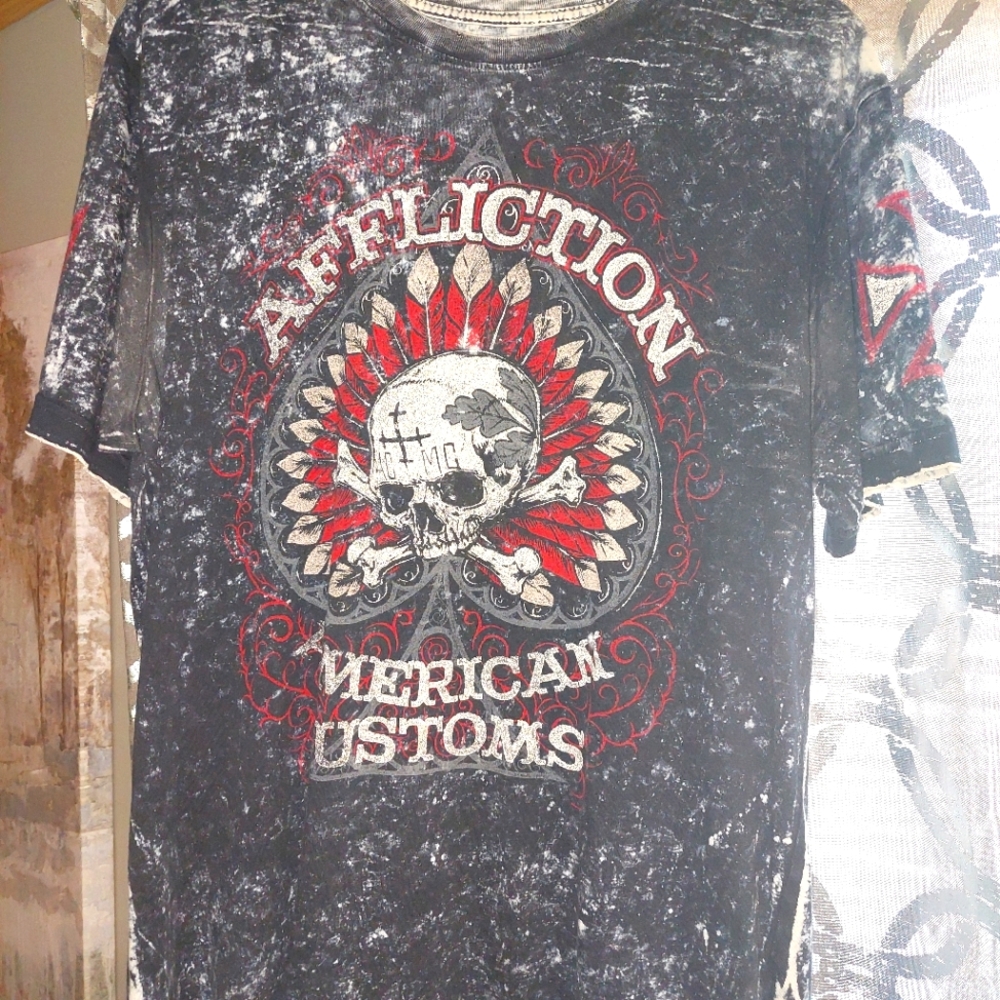 Affliction Men's Reversable Short-sleeve tshirt